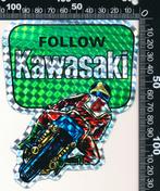 Sticker: Kawasaki - Follow (Glittersticker), Verzamelen, Ophalen of Verzenden, Zo goed als nieuw, Auto of Motor
