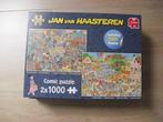 Jan van Haasteren puzzel 2 x 1000 st Muziekwinkel en vakanti, Gebruikt, Ophalen of Verzenden, 500 t/m 1500 stukjes, Legpuzzel