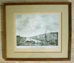 Ingelijste prent van het Entrepotdok te Amsterdam anno 1830, Gebruikt, Ophalen of Verzenden, Voor 1940, Prent