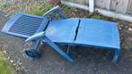 Hartman blauw verstelbaar ligbed, Tuin en Terras, Ophalen, Zo goed als nieuw, Kunststof, Verstelbaar