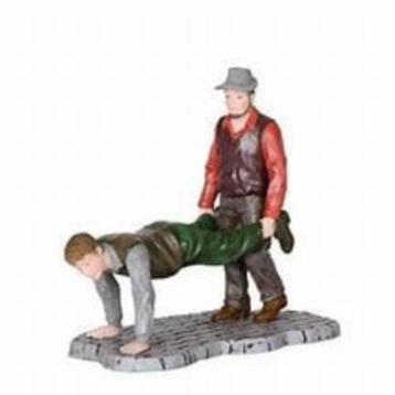 luville 602520  walking wheelbarrow kerst figuren dorp 2008 beschikbaar voor biedingen