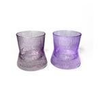 Paarse waxinelichthouders – Bubbeltjesstructuur, Overige materialen, Overige kleuren, Info@weirdfinds.nl, Ophalen of Verzenden