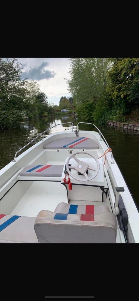 Placon 450. Yamaha 9.9. Kantel trailer. Elektrische start., Watersport en Boten, Vis- en Consoleboten, Gebruikt, Tot 10 pk, 3 tot 6 meter