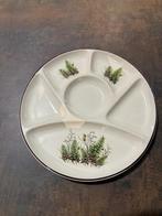 Vintage borden gourmet / fondue / sushi met botanische print, Ophalen, Zo goed als nieuw, Overige stijlen, Bord(en)