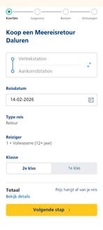 reis mee, Tickets en Kaartjes, Eén persoon, Trein