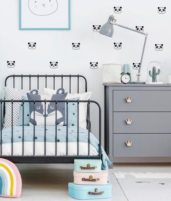 Muurstickers Wandstickers Panda Zwart Pöm le Bonhomme, Kinderen en Baby's, Kinderkamer | Inrichting en Decoratie, Nieuw, Wanddecoratie
