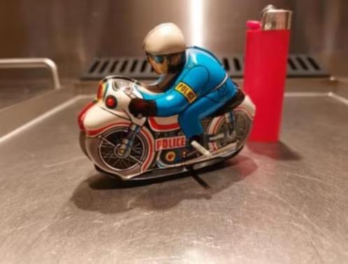 Oude blikken motor politie met opwind mechanisme, Antiek en Kunst, Antiek | Speelgoed, Ophalen of Verzenden