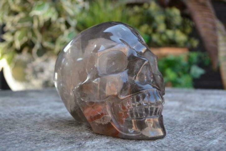 037. Kristallen Rookkwarts schedel XXL, Verzamelen, Mineralen en Fossielen, Ophalen of Verzenden