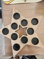 Houten Ster Kandelaar voor 10 Kaarsen, Gebruikt, Ophalen of Verzenden, Bruin, Hout
