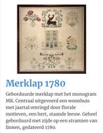 Merklap 1780 gedateerd, Antiek en Kunst, Antiek | Kleden en Textiel, Ophalen of Verzenden