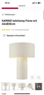 Tafellamp 2x boucle offwhite, Huis en Inrichting, Lampen | Lampenkappen, Ophalen, Zo goed als nieuw, Crème, Rond