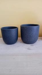 Binnen bloempotten grijs (17 cm bij 17 cm + 19 cm bij 19 cm), Ophalen, Rond, Aardewerk, Binnen