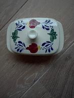 Boerenbont botervloot met deksel, Gebruikt, Verzenden, Overige typen, Aardewerk