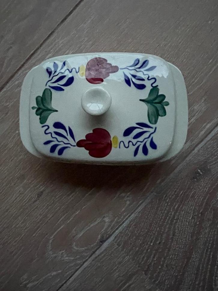 Boerenbont botervloot met deksel, Huis en Inrichting, Keuken | Servies, Gebruikt, Overige typen, Boerenbont, Aardewerk, Verzenden