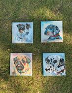 Honden portret ~ kleintje kunst ~ huisdier ~ atelier, Ophalen of Verzenden, Nieuw, Schilderij, Minder dan 50 cm