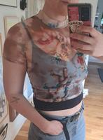 Engeltjes op wolkjes sheer croptop Jutka & Riska mt. M, Maat 38/40 (M), Overige kleuren, Zo goed als nieuw, Korte mouw