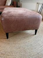 Cognac kleurige hocker / voetenbank, Huis en Inrichting, Ophalen, 100 tot 125 cm, Leer, Zo goed als nieuw