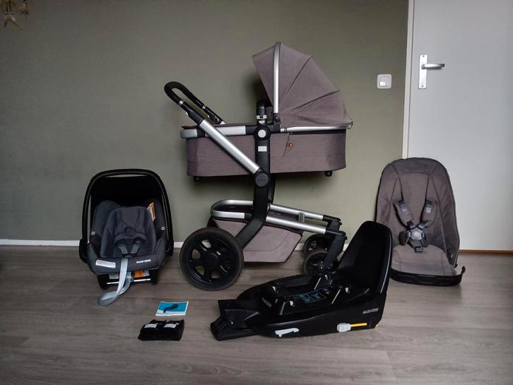 Nette Joolz Day 3 Grey + Familyfix & Maxi cosi!, Kinderen en Baby's, Kinderwagens en Combinaties, Zo goed als nieuw, Met autostoeltje