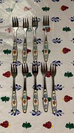 9 boerenbont taartvorkjes, oud model, Huis en Inrichting, Overige typen, Ophalen of Verzenden, Zo goed als nieuw, Aardewerk