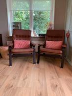 Vintage Zweedse leren fauteuils, Huis en Inrichting, Fauteuils, Ophalen, Zo goed als nieuw, 75 tot 100 cm