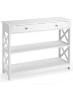 Witte sidetable nieuw in doos., Ophalen, 50 tot 100 cm, Nieuw, Landelijk, modern