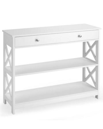 Witte sidetable nieuw in doos. beschikbaar voor biedingen