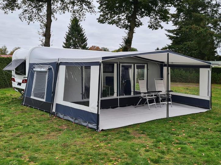 AANBIEDING!! nieuwe voortentluifels grijs met blauw, Caravans en Kamperen, Voortenten en Luifels, Nieuw, Ophalen of Verzenden