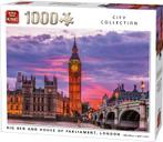 King  puzzel 1000 st Big Ben And House Of Parlement, London, Ophalen, 500 t/m 1500 stukjes, Gebruikt, Legpuzzel