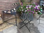 Parijse bistro stoeltjes, Tuin en Terras, Ophalen of Verzenden, Gebruikt, Metaal, Inklapbaar