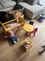 Poppen meubels box bed tafel en stoelen, Ophalen of Verzenden, Zo goed als nieuw