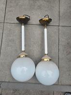 Vintage Plafondlampen - Set van 2, Huis en Inrichting, Lampen | Plafondlampen, Ophalen, Gebruikt, Glas, Vintage