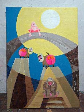 Spotprent - heerser van Rusland op de apenrots -  beschikbaar voor biedingen