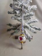 Oude gekleurde piek met reflexbol met 3 deuken, Diversen, Kerst, Ophalen of Verzenden, Gebruikt