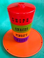 Retro snacktoren set van 4 kunststof bakjes jaren 70, Verzamelen, Retro, Ophalen of Verzenden, Huis en Inrichting