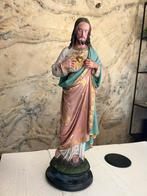Prachtig Antiek Gips Beeld Jezus Christus, Antiek en Kunst, Ophalen of Verzenden