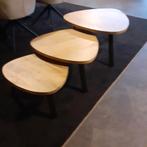 Bijzettafels 3 maten met metalen poten, mango hout, Rond, Nieuw, Ophalen of Verzenden, 75 cm of meer