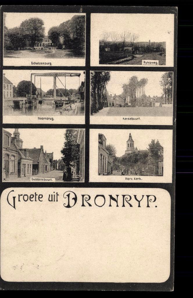Dronrijp (Fr.), Zeer Oude Groeten uit met oa Kerkebuurt,1903, Verzamelen, Ansichtkaarten | Nederland, Gelopen, Friesland, Voor 1920