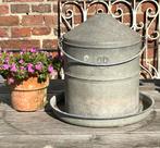 Brocante oud zinken waterbak voor kippen of vogeltjes, Ophalen of Verzenden