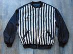 Jas zwart / ecru gestreept maat L tussenjas, Ophalen of Verzenden, Zo goed als nieuw, Maat 52/54 (L), Zwart