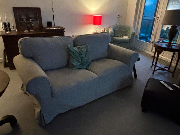 Ikea EKTORP 2-zitsbank beige, Huis en Inrichting, Banken | Bankstellen, Gebruikt, Tweepersoons, 200 tot 250 cm, 75 tot 100 cm