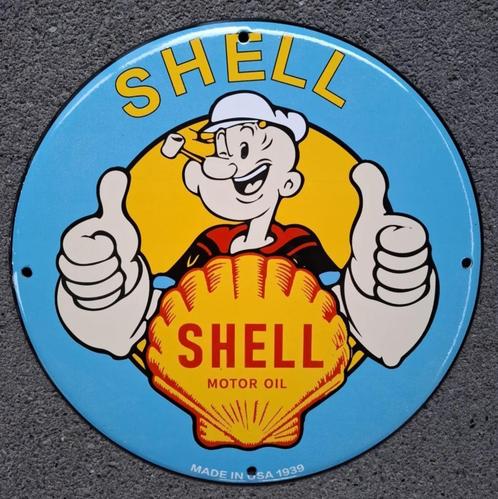 Shell popeye Indian Michelin Texaco John deere emaille bord, Verzamelen, Merken en Reclamevoorwerpen, Gebruikt, Reclamebord, Ophalen of Verzenden