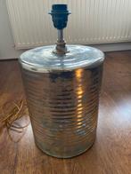 Twee zilverkleurige riviera maison lampen, Ophalen of Verzenden, Minder dan 50 cm, Glas, Landelijk, modern