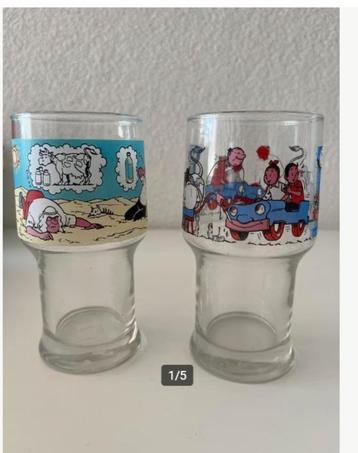 Twee leuke glazen met Suske en Wiske beschikbaar voor biedingen
