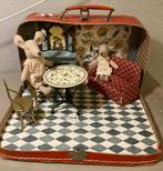 Vintage retro leuk poppenhuis koffertje huisje maileg behang, Ophalen of Verzenden, Gebruikt, Poppenhuis