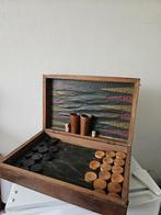 Antiek houten backgammon bordspel, Antiek en Kunst, Antiek | Speelgoed, Ophalen of Verzenden