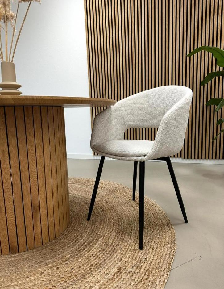 4x Kick eetkamerstoel Dean wit, Huis en Inrichting, Stoelen, Nieuw, Vijf, Zes of meer stoelen, Stof, Wit, Ophalen of Verzenden