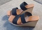 Slippers sleehak hoge hak maat 43/44 zwart bruin beige, Ophalen, Zo goed als nieuw, Instappers, Zwart
