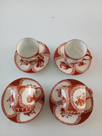 4x japans theekopje met schoteltje Hirado  beschikbaar voor biedingen