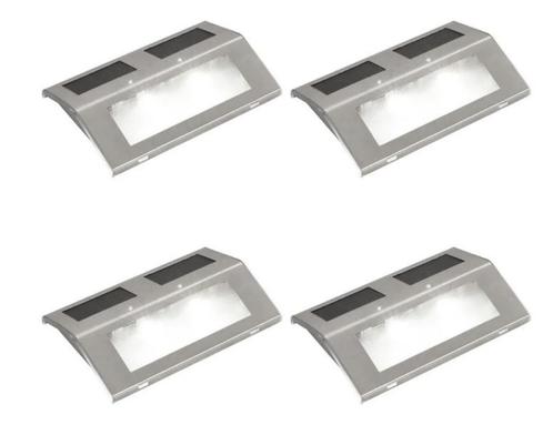 4x Solar trapverlichting trappenlamp LED RVS GRATIS BEZORGD!, Doe-het-zelf en Verbouw, Ladders en Trappen, Nieuw, Trap, Verzenden