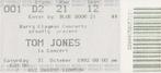 Toegangskaart theater – Tom Jones in Concert – Londen - 1992, Tickets en Kaartjes, Oktober, Eén persoon